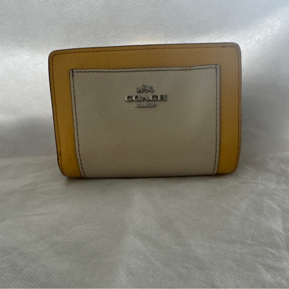 Coach Yellow and Cream Wallet